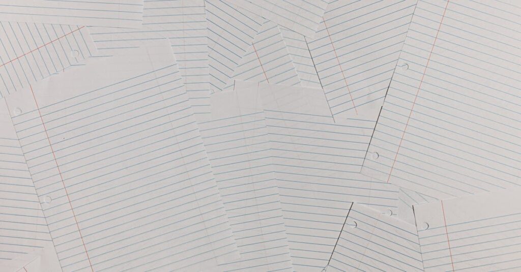 notebook paper stack