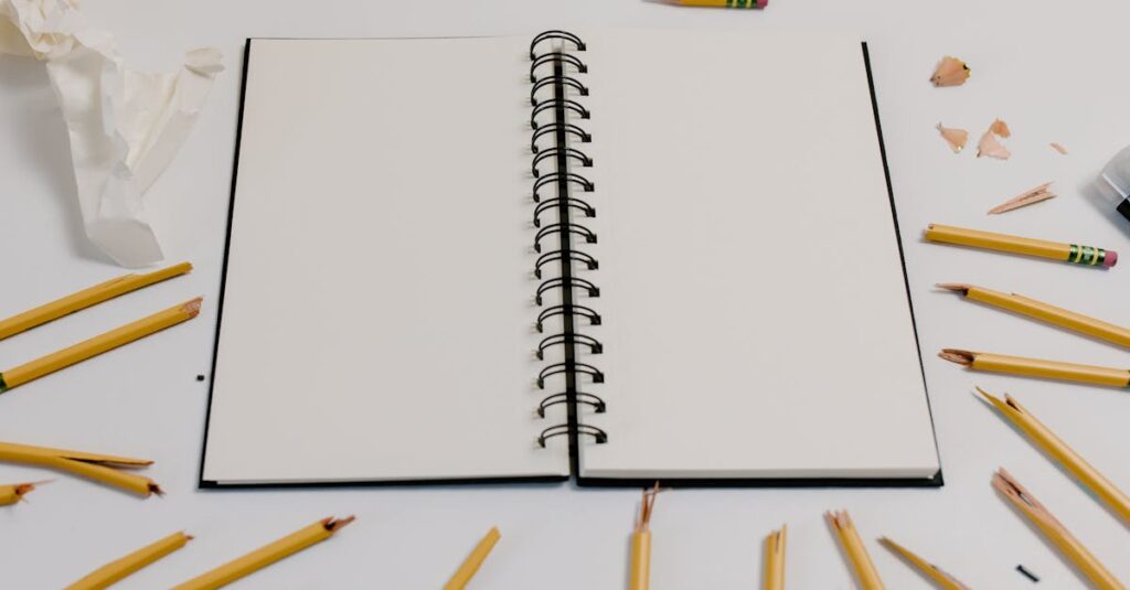 broken spiral notebook close-up