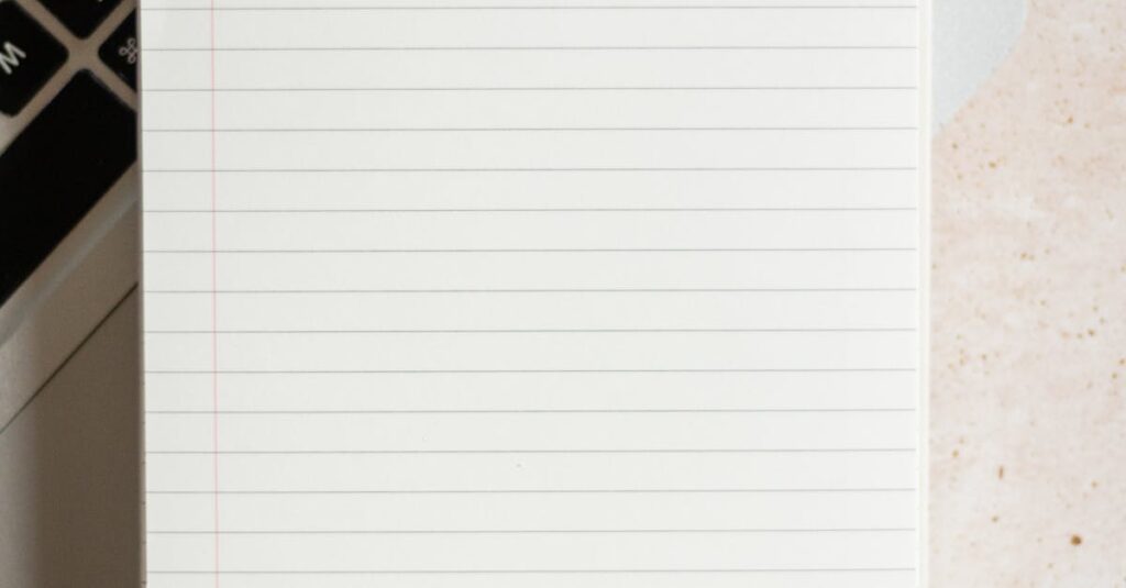 four line ruled notebook