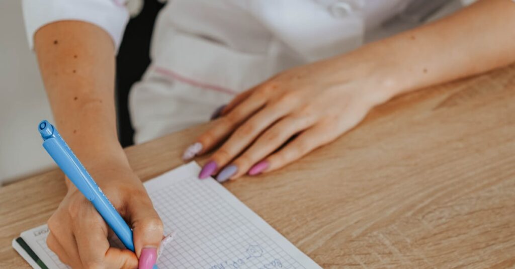 laboratory notebook close up