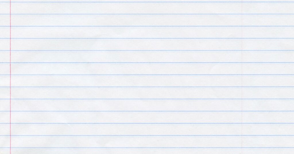 school notebook paper ruling