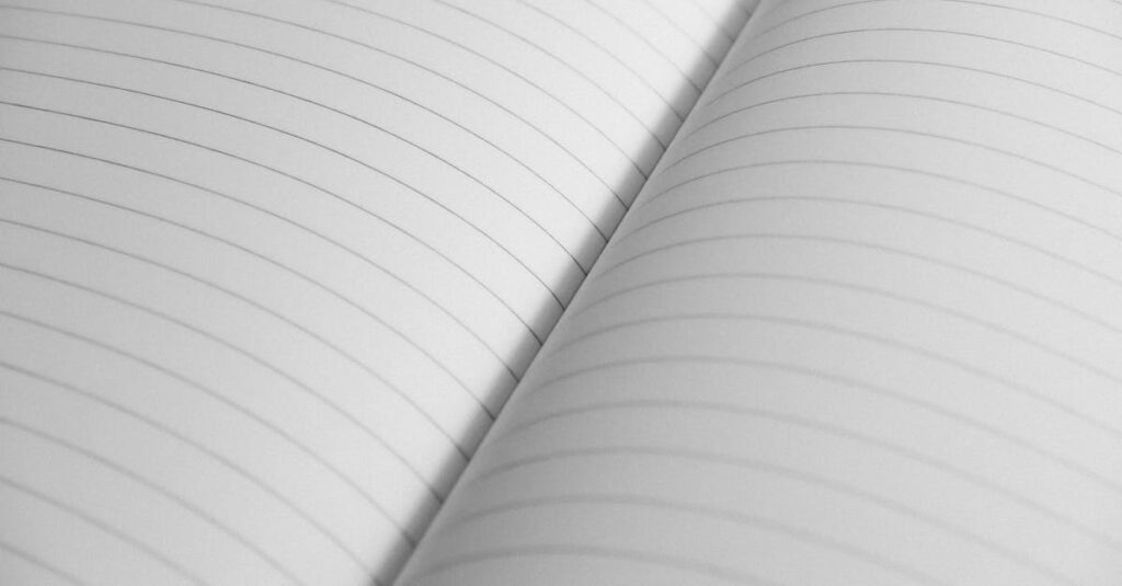 notebook paper stack closeup