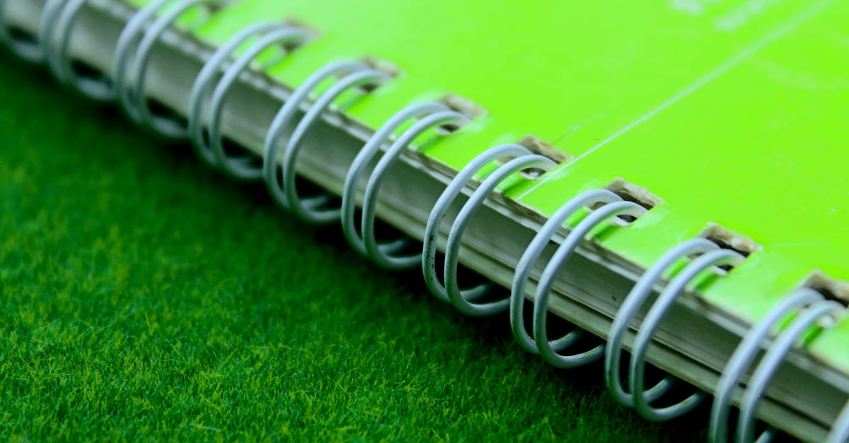 notebook binding closeup