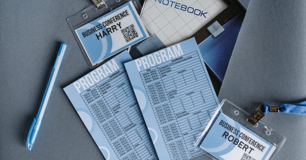 corporate branded notebook and pen