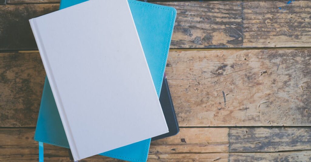 stack of blank notebooks