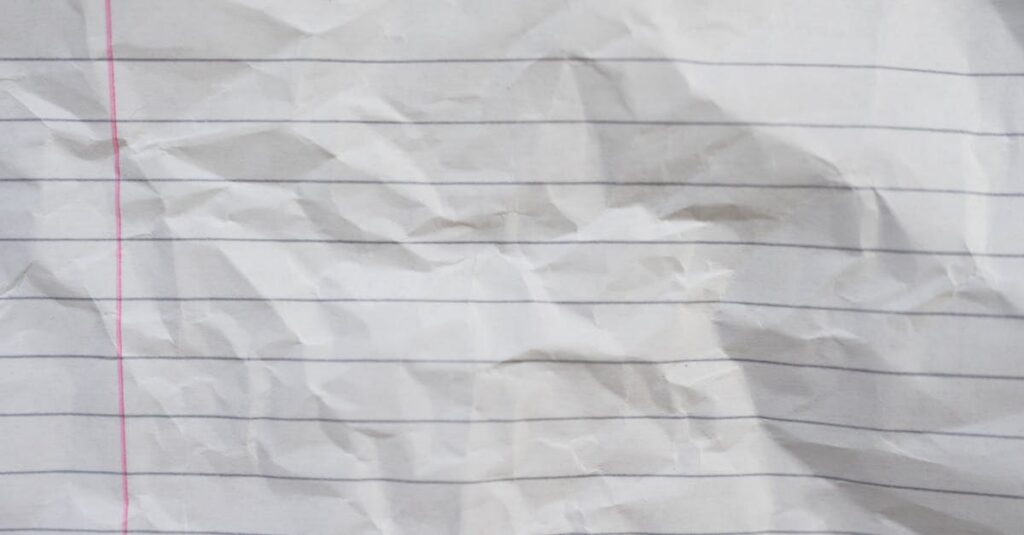 notebook paper close up