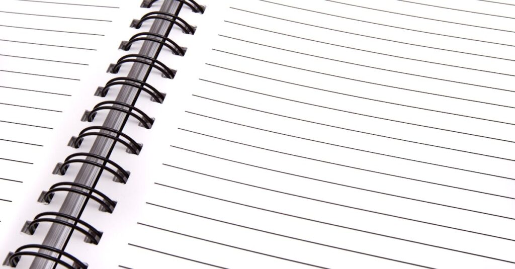 notebook paper close up