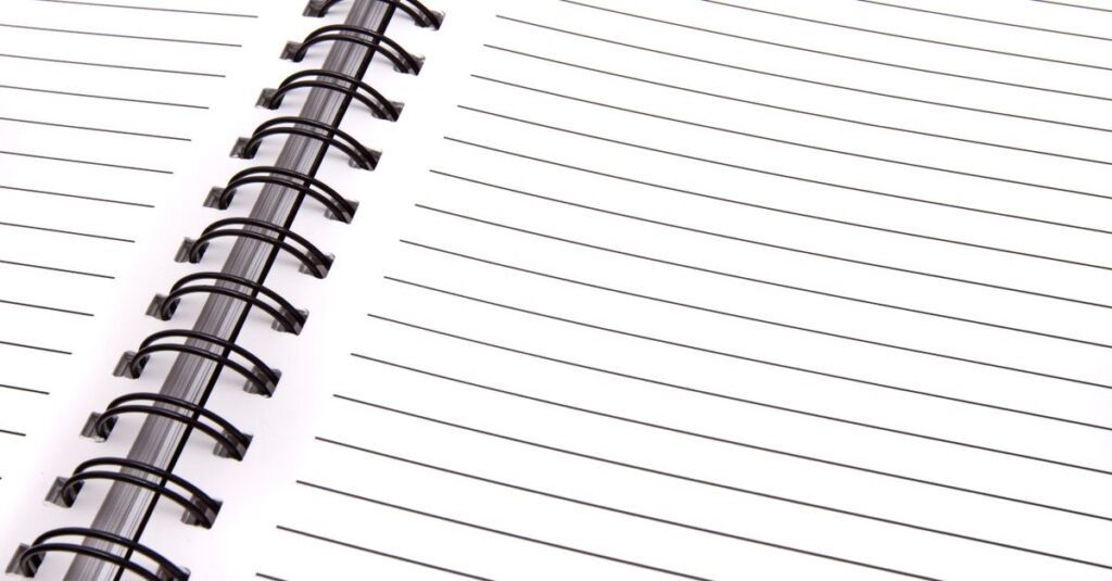 blank spiral notebook close up