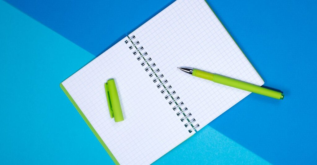 spiral bound notebook open flat