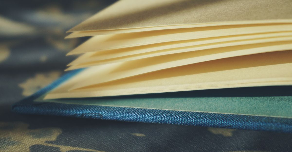 book binding paper sheets close up