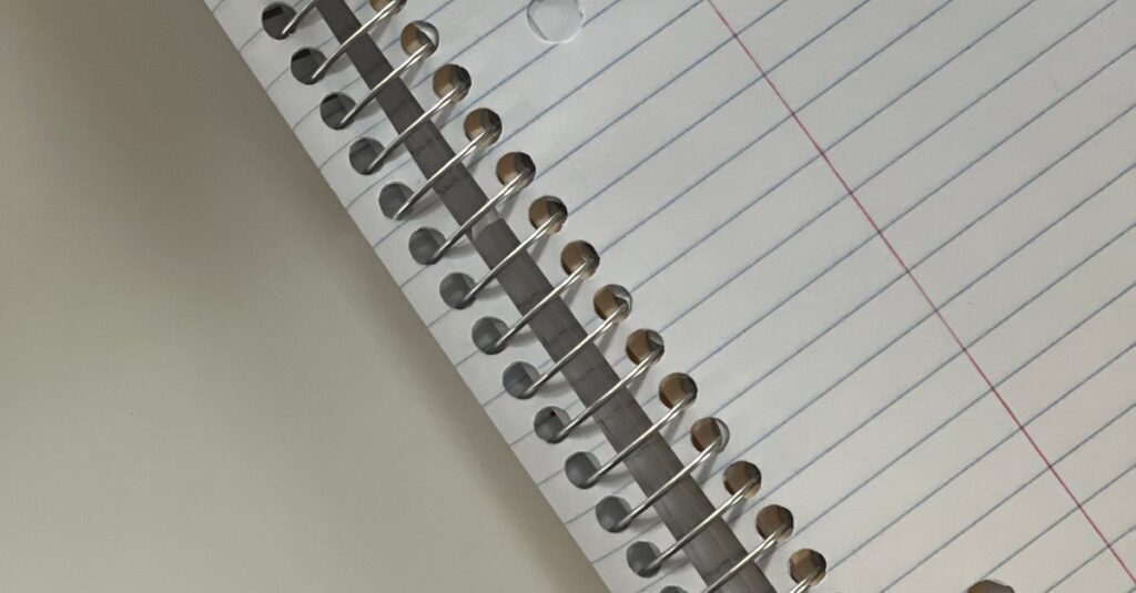 spiral notebook close up