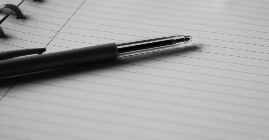 school diary with pen