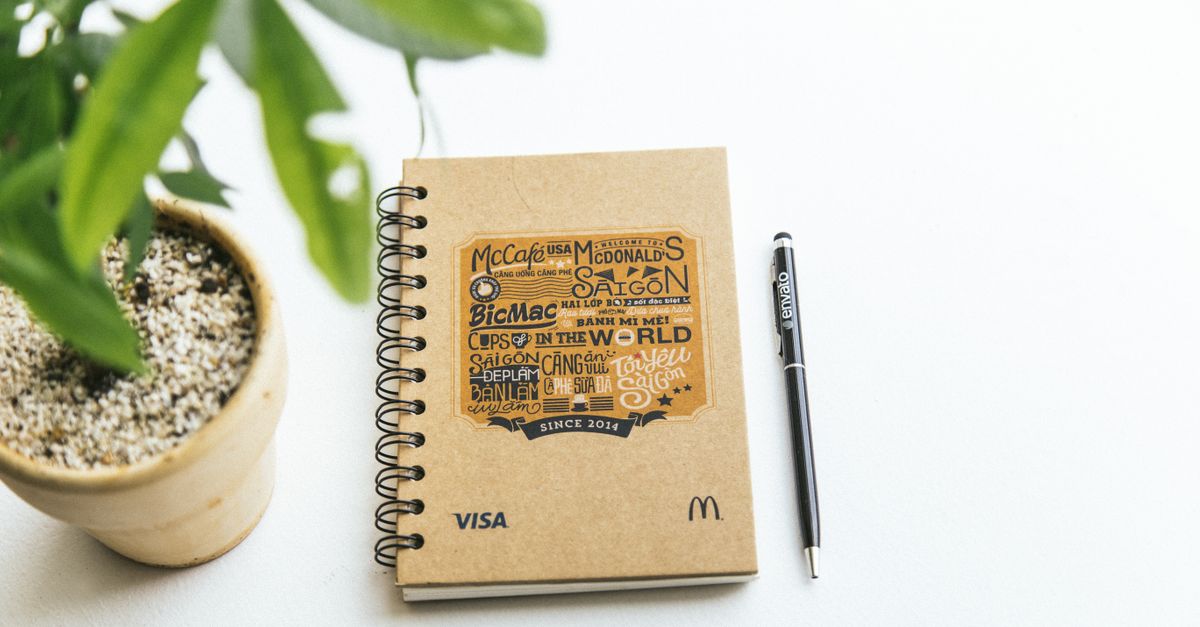hard cover notebook with pen