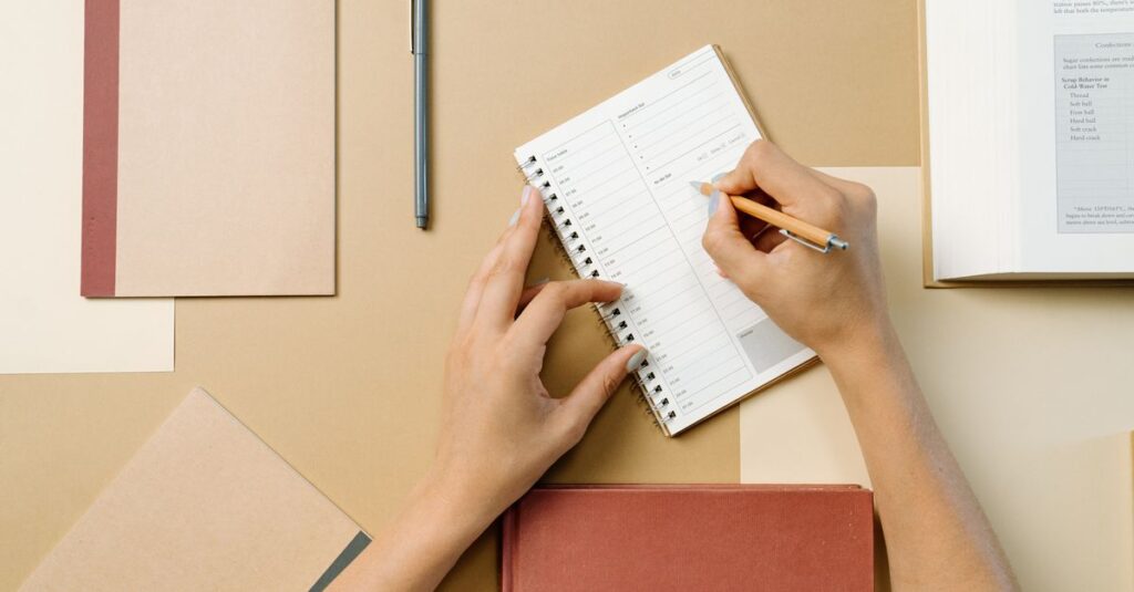 large diary book planning