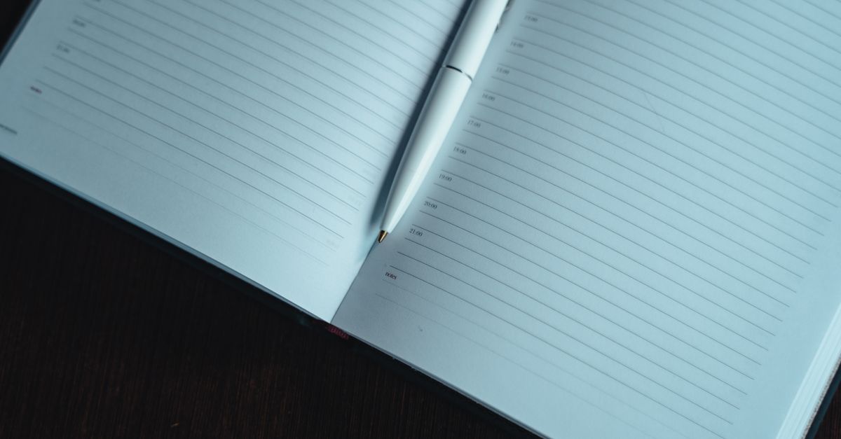 business diary with pen