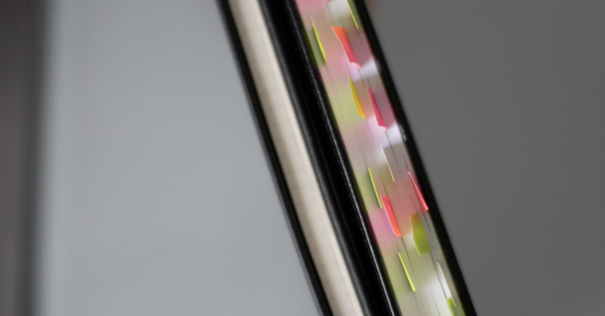 thick diary with bookmark