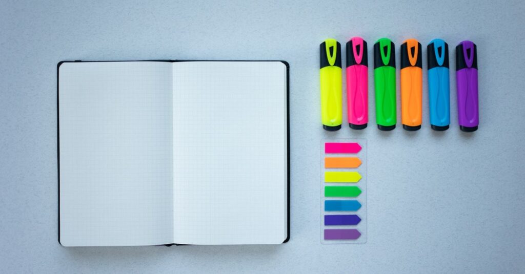 colored pages notebook