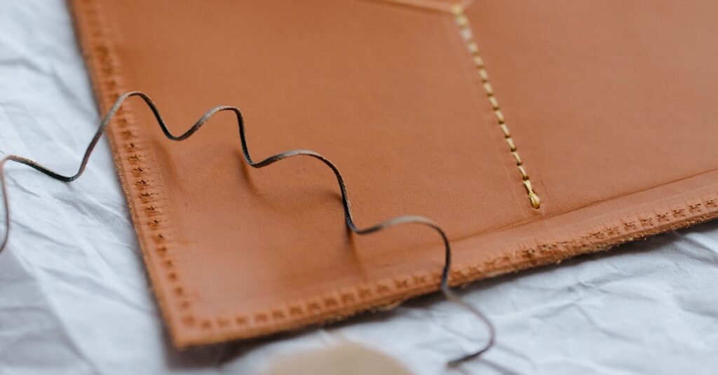 stitched notebook close up
