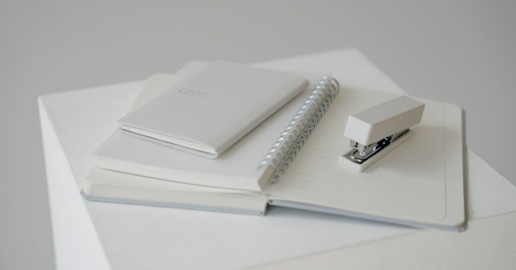 a5 white notebook