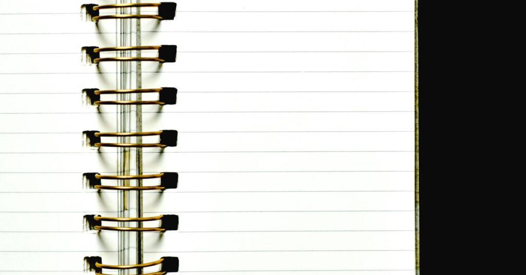 coil bound notebook open