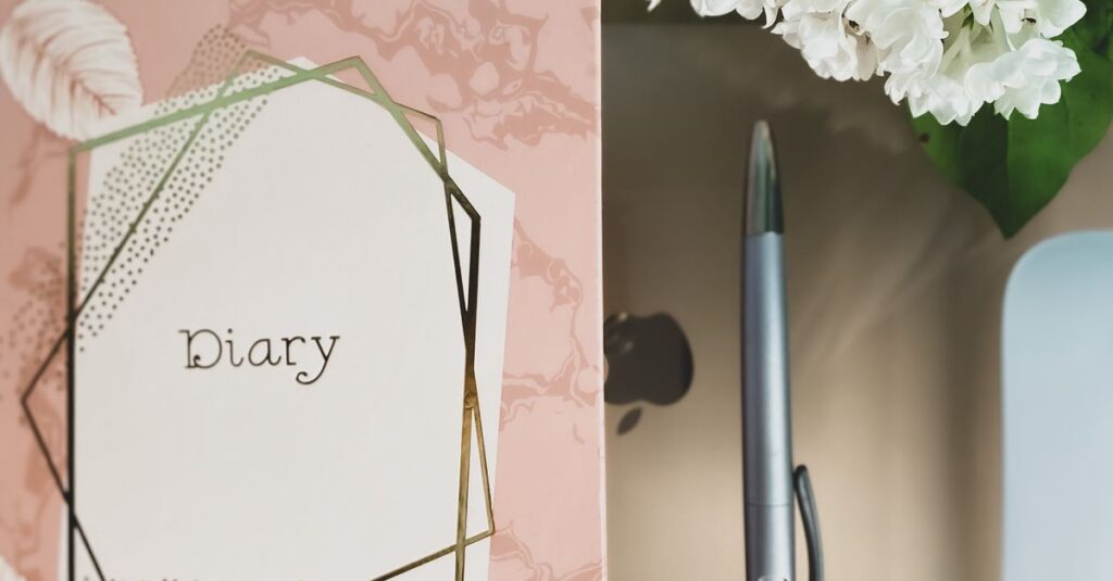 premium diary with pen