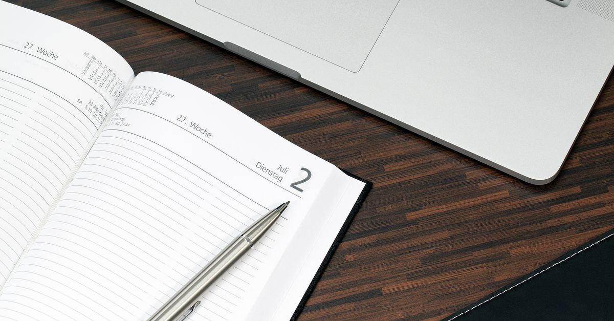 corporate diary with pen
