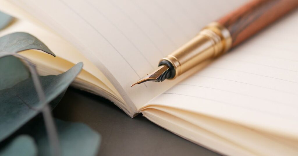 luxury corporate diary with pen