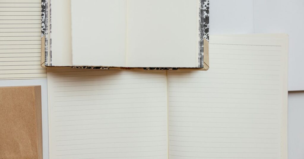 notebook with multiple rulings