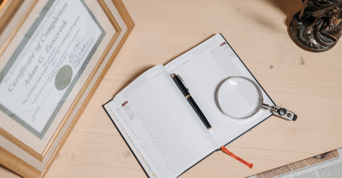 corporate diary with pen